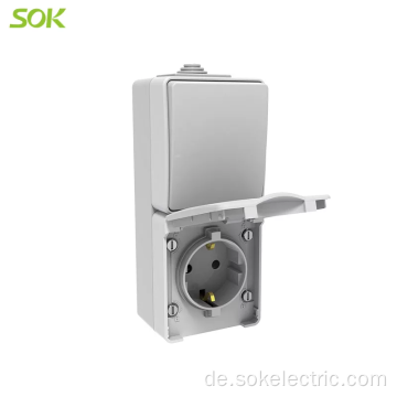 Schalter und Steckdose mit Shutter Vertikale schraubenlose Klemme